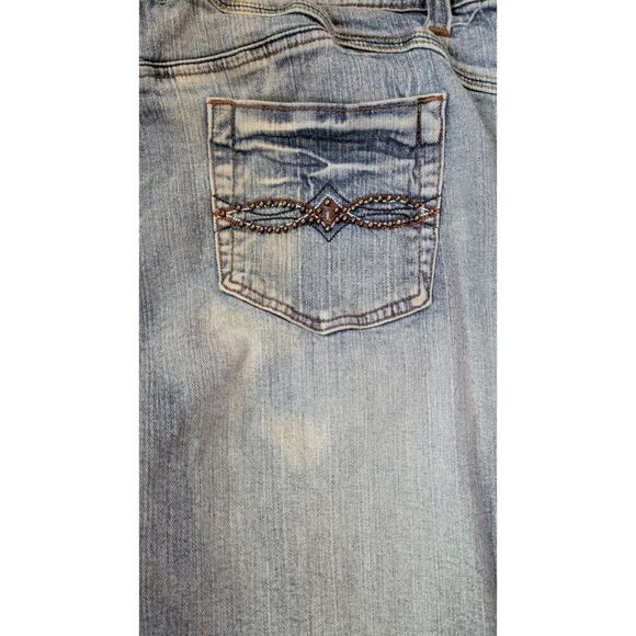 Ladies Faded Glory Embellished Blue Jeans/Capris Size 20W 5 Pockets Vintage - Picture 4 of 11